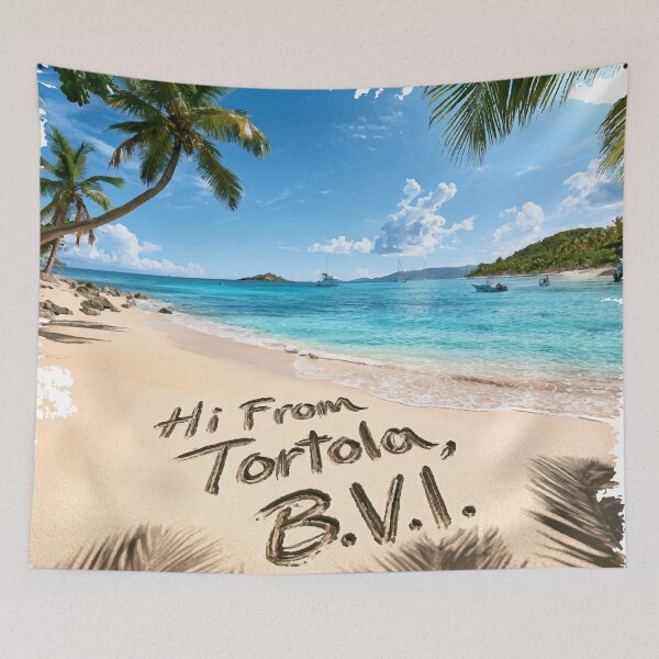Item preview, Hi From Tortola BVI Note In The Sand designed and sold by RichardRags.