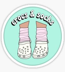 Weiße Crocs und Socken Sticker