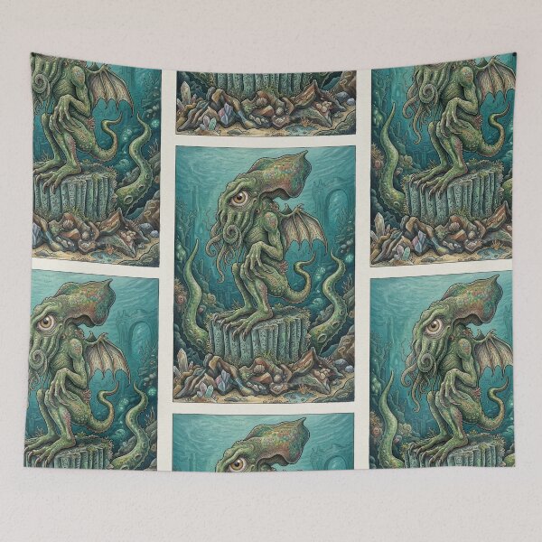 Item preview, Cthulhu illustration designed and sold by Vintage Designs +.