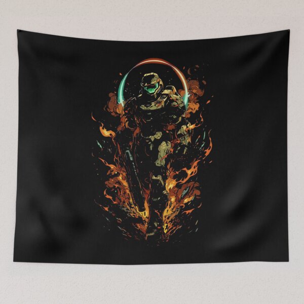 Item preview, Master Chief Fiery Halo Action Art designed and sold by Travismit.