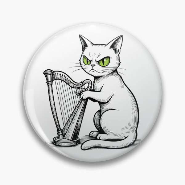 Item preview, Love Harp - Funny Grumpy Cat Playing Harp Music, sarcasm designed and sold by Litely.