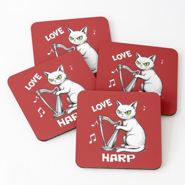 Item preview, Love Harp - Funny Grumpy Cat Playing Harp Music, sarcasm designed and sold by Litely.