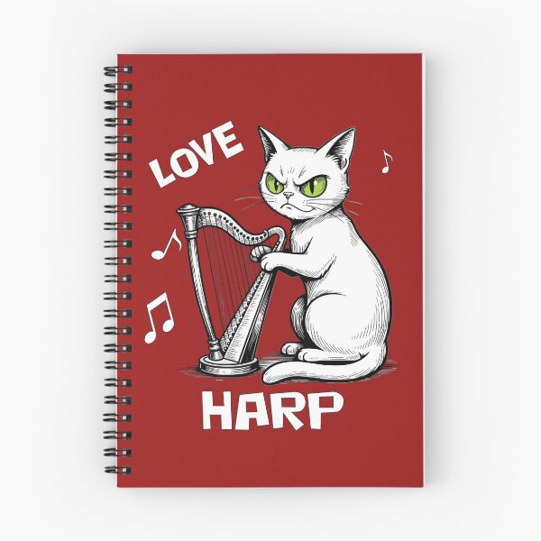 Item preview, Love Harp - Funny Grumpy Cat Playing Harp Music, sarcasm designed and sold by Litely.
