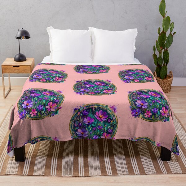 Item preview, Enchanted Midnight Garden - Watercolor Purple Cosmos Flowers designed and sold by Chroma Dreams .