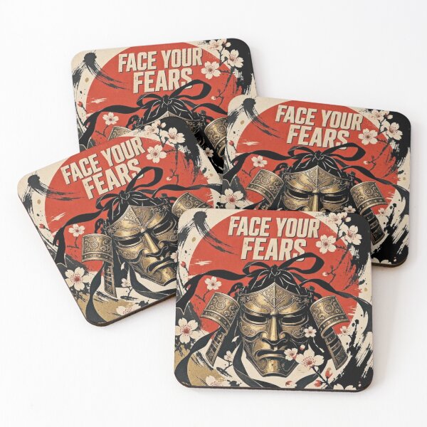 Item preview, Face Your Fears - Japanese Warrior Samurai Helmet Illustration designed and sold by Dogandesighn.
