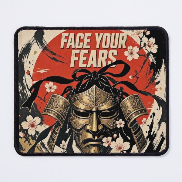 Item preview, Face Your Fears - Japanese Warrior Samurai Helmet Illustration designed and sold by Dogandesighn.