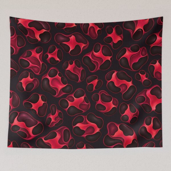 Item preview, Crimson Organic Matrix – Red and Black Abstract Pattern designed and sold by annenambiro.