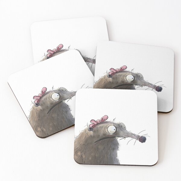 Item preview, Cute Quirky Shrew with Pink Bow & Berry Nose designed and sold by jassoart.