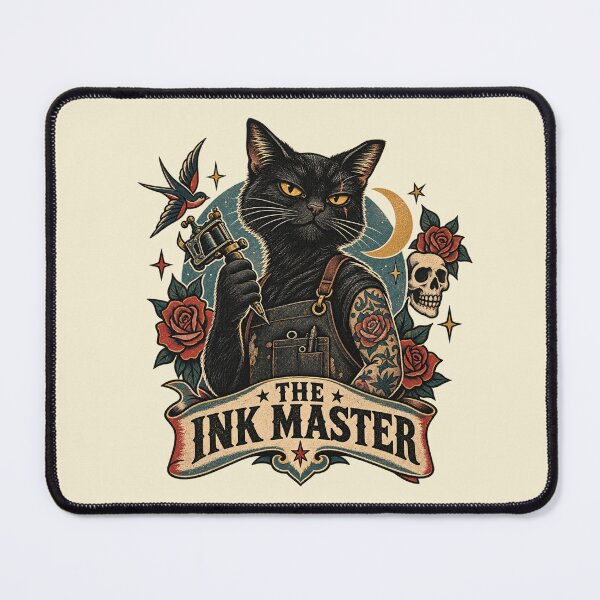Item preview, Black Cat Tattoo Artist Traditional Art designed and sold by Dogandesighn.