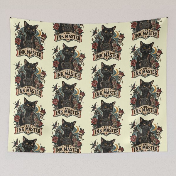 Item preview, Black Cat Tattoo Artist Traditional Art designed and sold by Dogandesighn.