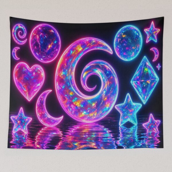 Item preview, Neon Cyber Cosmic Sticker Pack - Psychedelic Prismatic Celestial Art designed and sold by Breezes-of-Ida.