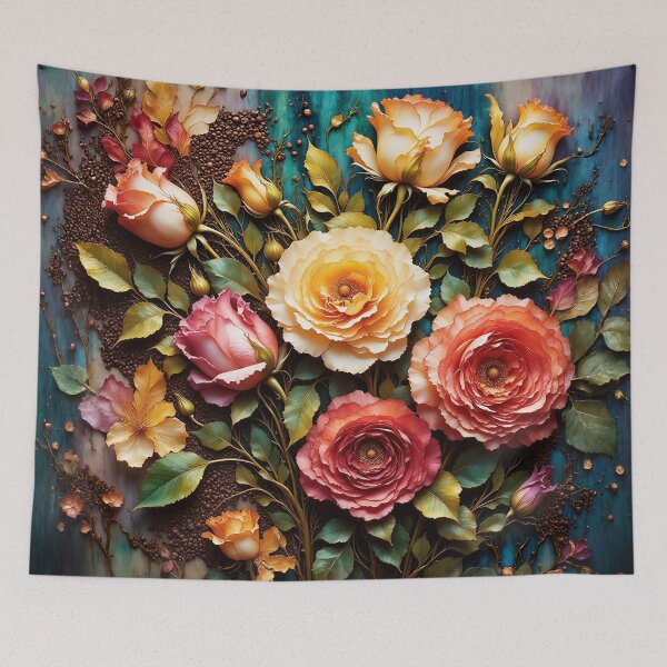 Item preview, Eternal Blooms - Elegant Peach and Pink Rose Design designed and sold by Marcu Ioachim.