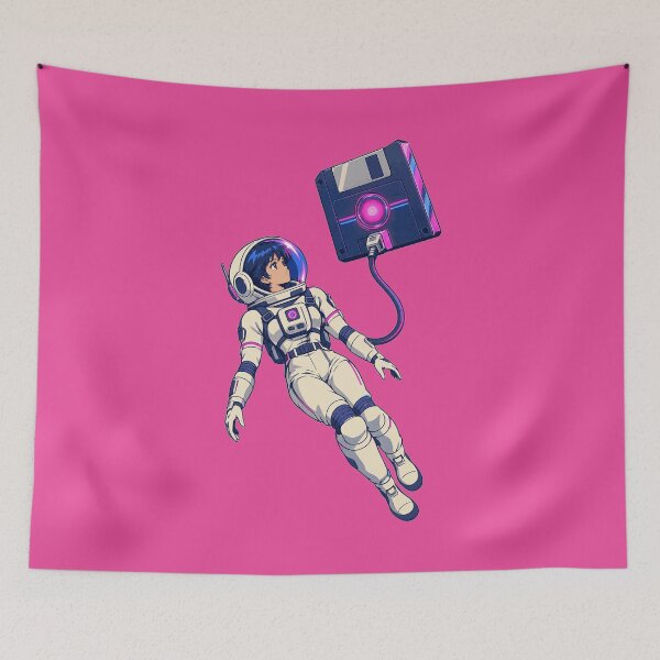 Item preview, Neon Astronaut Floppy Disk Connection designed and sold by KungPowUnicorn.