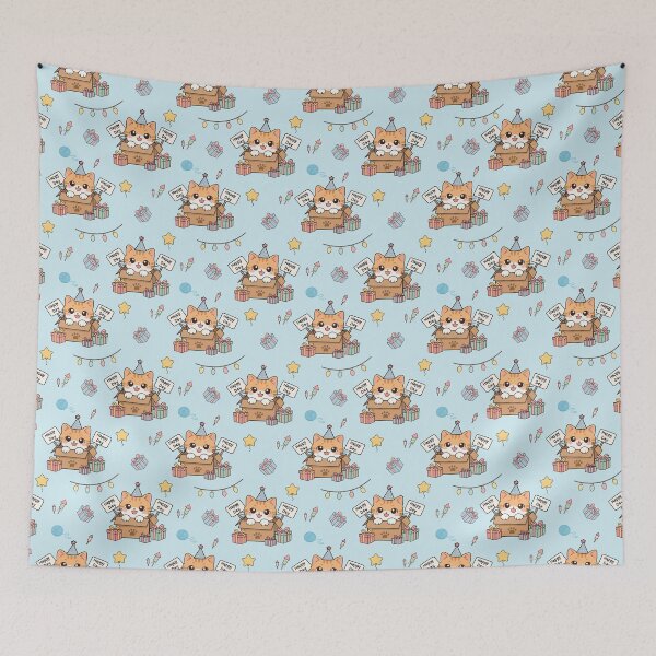 Item preview, Cute Party Cats in Cardboard Boxes Seamless Pattern designed and sold by prapapon.