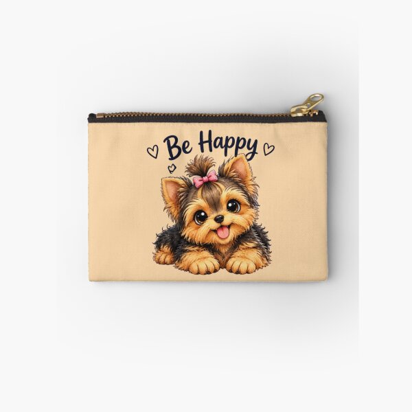 Item preview, Be Happy Cute Yorkie Puppy – Kawaii Dog Design designed and sold by MushArtist.