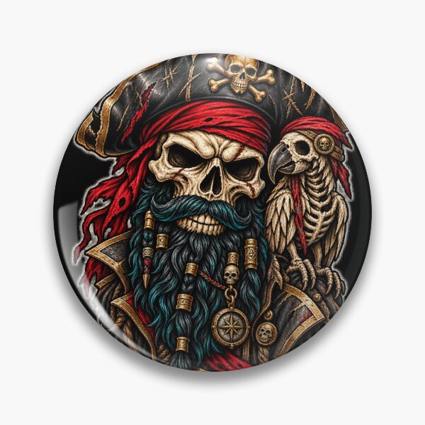 Item preview, Pirate Skull and Skeleton Parrot Dark Art designed and sold by THAT-ONE-TEE.