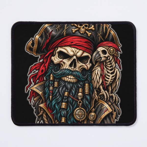 Item preview, Pirate Skull and Skeleton Parrot Dark Art designed and sold by THAT-ONE-TEE.