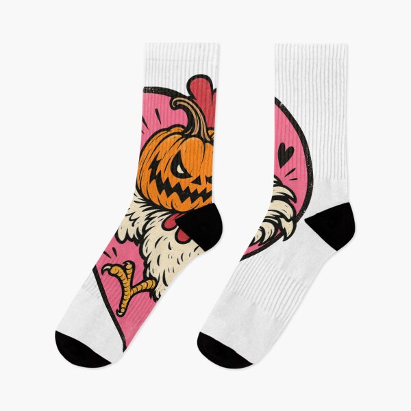 Item preview, Pumpkin Head Chicken – Funny Retro Halloween Heart designed and sold by Blink Art Studio.