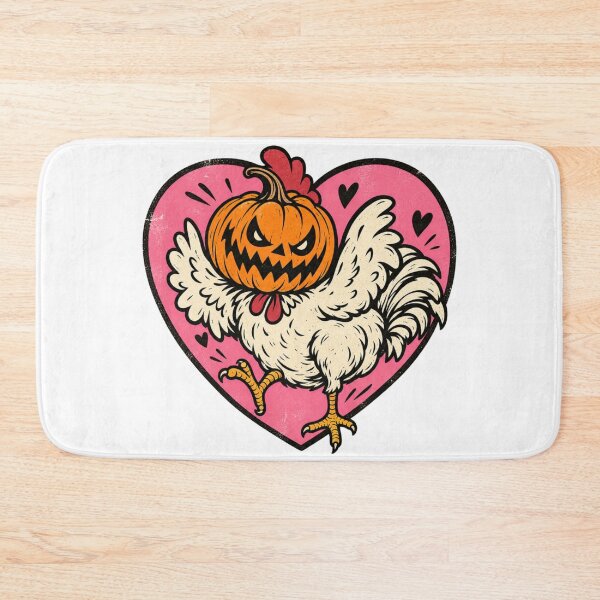 Item preview, Pumpkin Head Chicken – Funny Retro Halloween Heart designed and sold by Blink Art Studio.