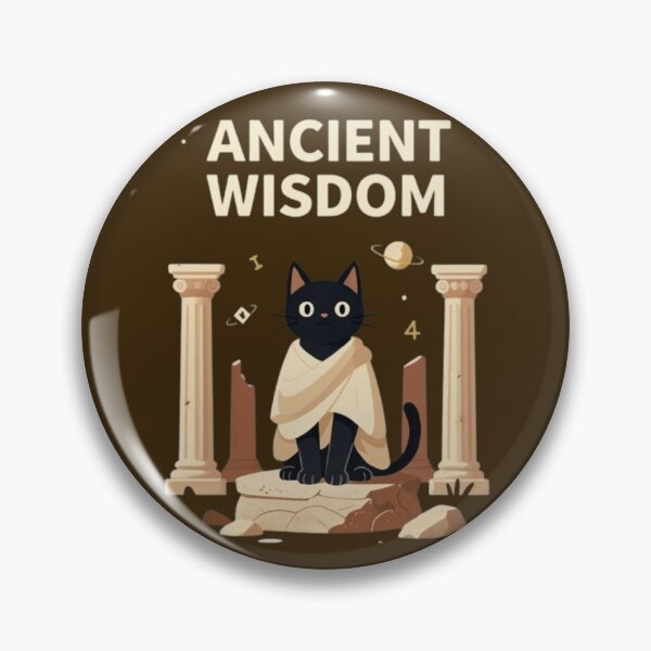 Item preview, Ancient Wisdom Black Cat - Cute Philosopher Cat Illustration designed and sold by Dogandesighn.