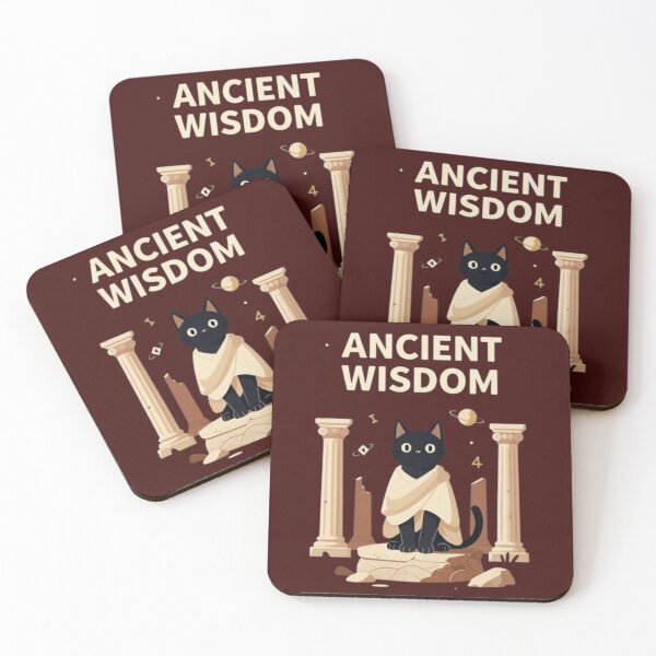 Item preview, Ancient Wisdom Black Cat - Cute Philosopher Cat Illustration designed and sold by Dogandesighn.