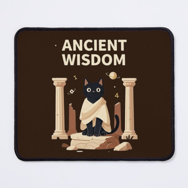 Item preview, Ancient Wisdom Black Cat - Cute Philosopher Cat Illustration designed and sold by Dogandesighn.