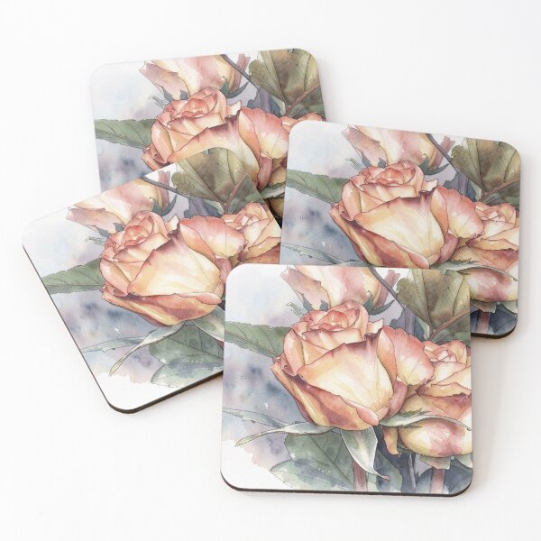 Item preview, Peach Roses in Water Color designed and sold by tomorrowsart.
