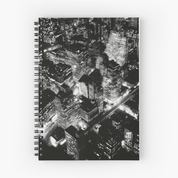 Item preview, New York City night view, Manhattan skyline city lights black and white vintage 1932 photograph by Berenice Abbott designed and sold by Astrid Arkhangelsky.
