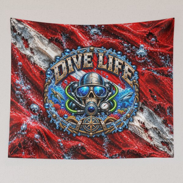 Item preview, Dive Life Skull Scuba Diving Challenge Coin Wall Art | Breathe Deep Live Free Ocean Diver Design designed and sold by artistwill.