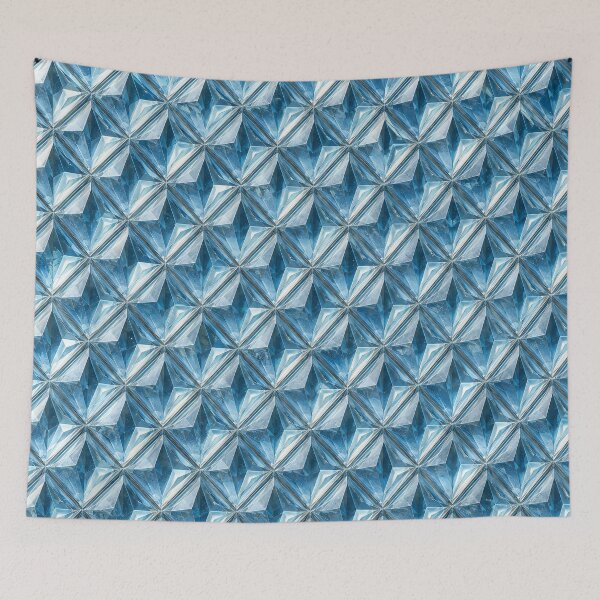 Item preview, Blue Crystal Geometric Pattern – Icy Diamond Faceted Texture designed and sold by Kaleidoscope Print.
