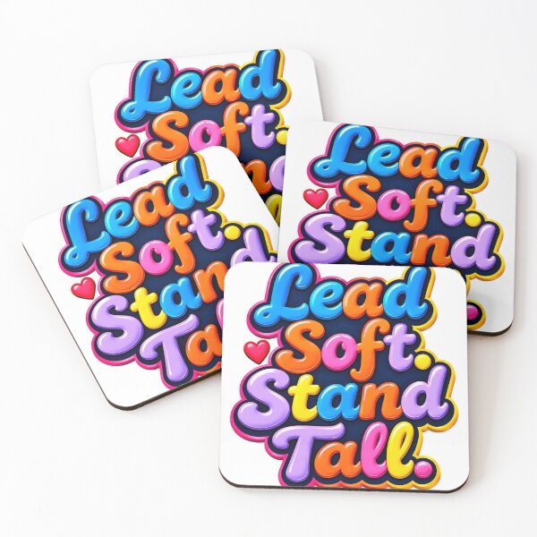 Item preview, Lead Soft Stand Tall, Colorful Confidence & Kindness Typography designed and sold by Aarvya Fashion Club ( A.F.C ).