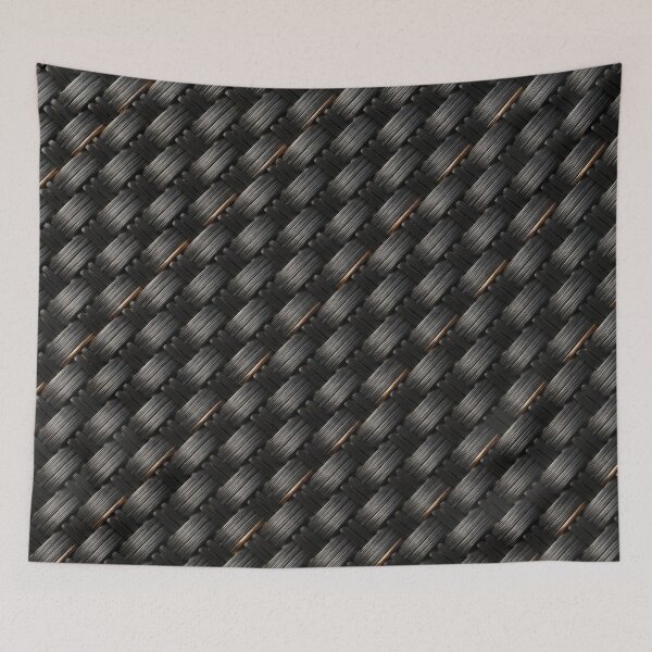 Item preview, Black Carbon Fiber Weave with Copper Accents – Luxury Technical Texture designed and sold by Kaleidoscope Print.