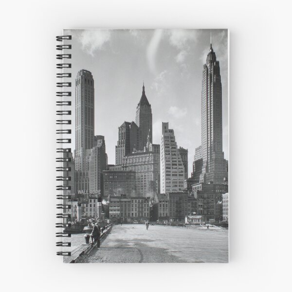 Item preview, Manhattan Skyline I South Street and Jones Lane Manhattan skyscrapers cityscape black and white photograph by Berenice Abbott, 1936 designed and sold by Astrid Arkhangelsky.