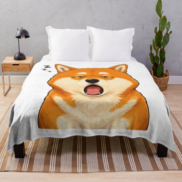 Aperçu de l'œuvre Shiba Inu endormi qui bâille drôlement Zzz créée et vendue par vekotpu.