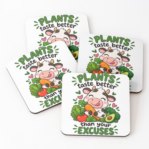 Item preview, Funny Vegan Cow - Plants Taste Better Than Your Excuses designed and sold by JrNergal.