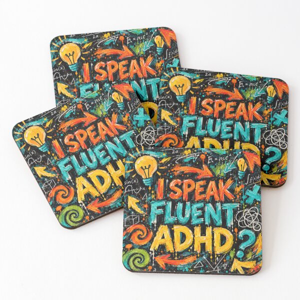Item preview, I Speak Fluent ADHD – Colorful Neurodivergent Brain Art designed and sold by CollectionsJEm.