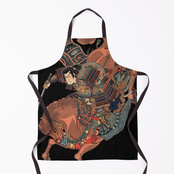 Item preview, The Brave Cavalry - Ornate Samurai Warrior on Horse Ukiyo-e Art designed and sold by whiteblackcat.