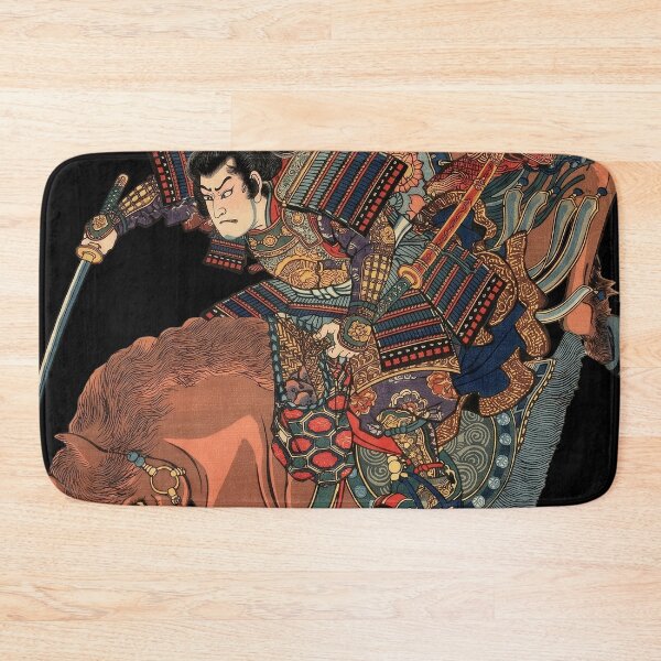 Item preview, The Brave Cavalry - Ornate Samurai Warrior on Horse Ukiyo-e Art designed and sold by whiteblackcat.