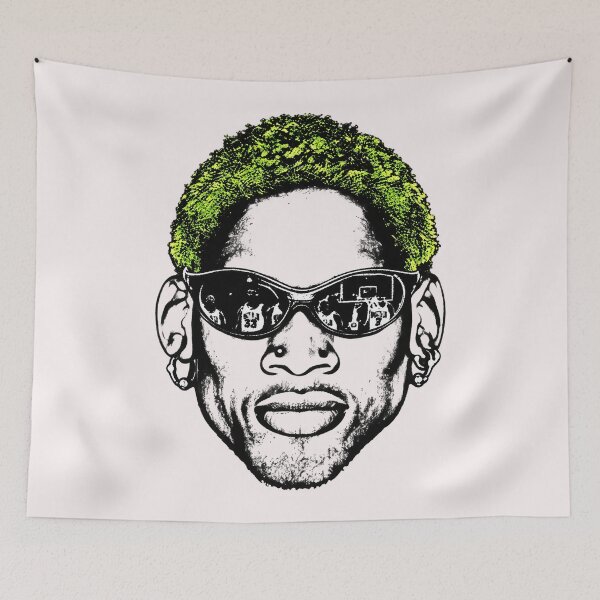 Item preview, Dennis-Rodman Green Hair Sunglasses Chicago Bulls Reflection Vintage designed and sold by CozyCubs-Art.