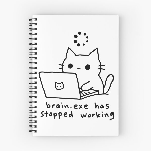 Item preview, Brain Exe Has Stopped Working Funny Cat designed and sold by Doodlywood.