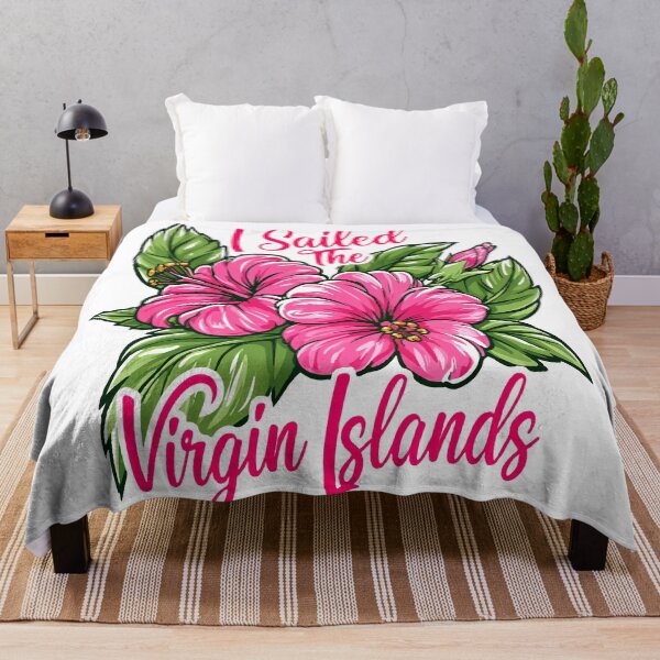 Item preview, I Sailed The Virgin Islands Hibiscus Pink Text designed and sold by RichardRags.