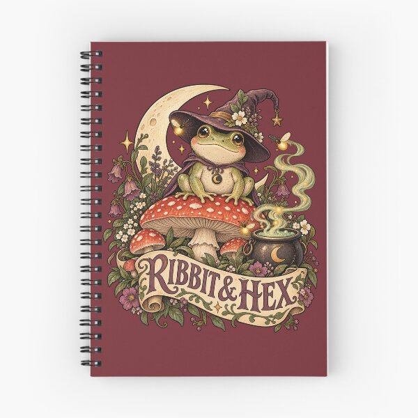 Item preview, Ribbit And Hex Witchy Frog Cottagecore designed and sold by Furflix.