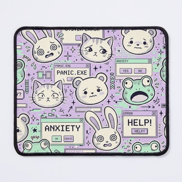 Item preview, Anxious Kawaii Faces Pastel Pattern Leggings designed and sold by Visual Dept..