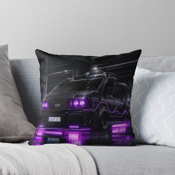Item preview, Neon Purple Cyberpunk Tiger Crew Van designed and sold by LazyDayzCo.
