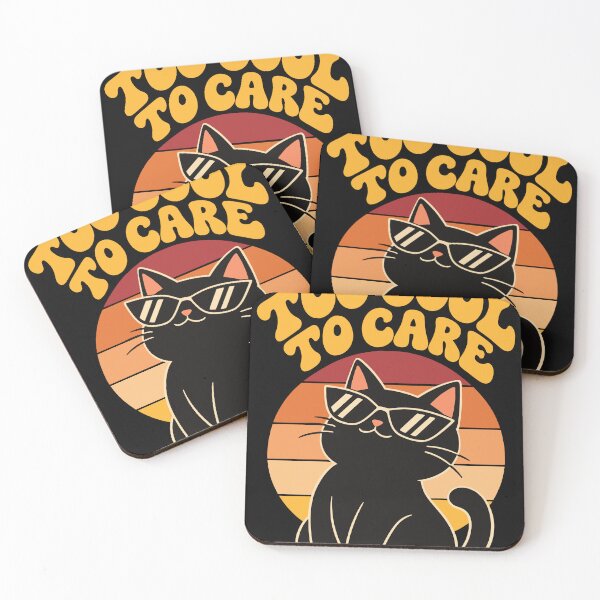 Item preview, Too Cool To Care Retro Black Cat designed and sold by Doodlywood.