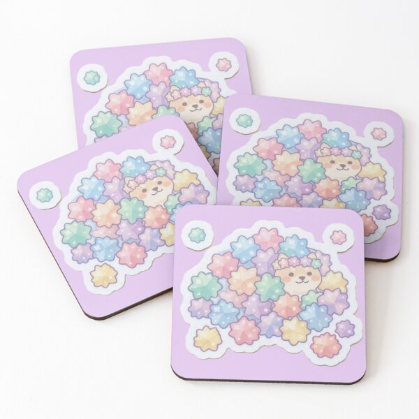 Item preview, Cute Shiba Inu Hiding in Pastel Konpeito Candy Kawaii Sticker designed and sold by Kokeshidreams.