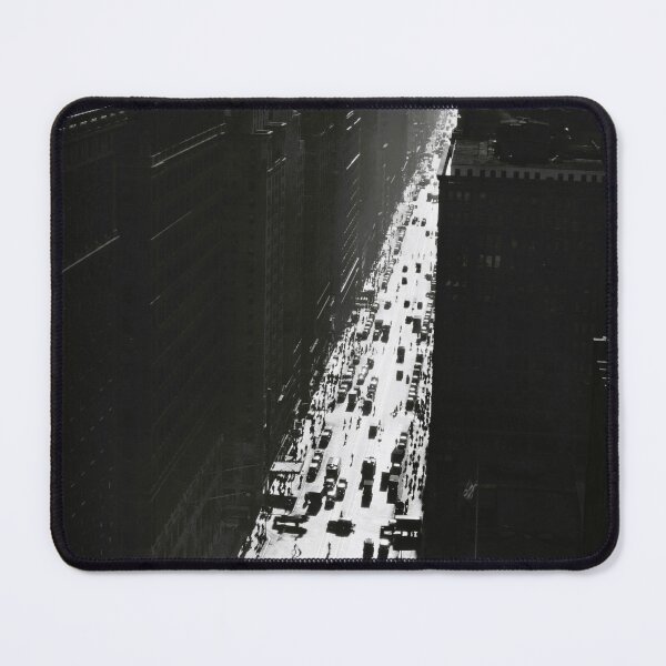Item preview, New York concrete canyons, Seventh Avenue looking south from 35th Street, Manhattan black and white vintage photograph by Berenice Abbott designed and sold by Astrid Arkhangelsky.