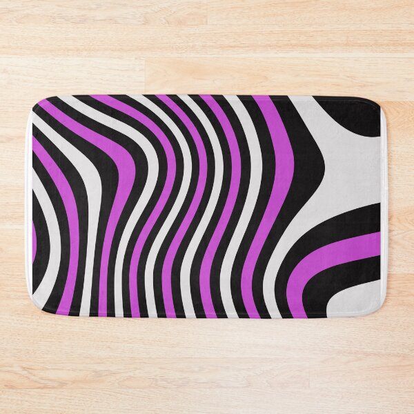 Item preview, Purple Black White Wavy Stripes – Optical Illusion designed and sold by VISO-art.