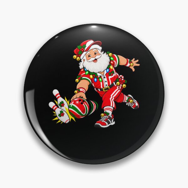 Item preview, Bowling Christmas Santa Claus Rolling a Holiday Strike designed and sold by Street-Beasts.