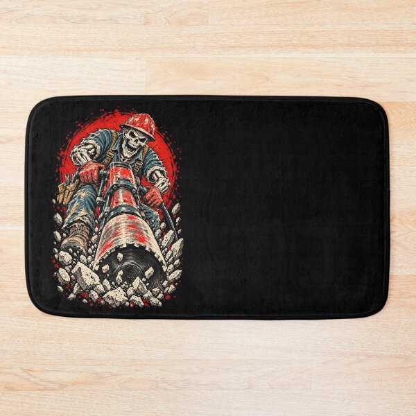 Item preview, Vintage Skeleton Core Drill Operator Construction Horror Art designed and sold by Meandmyshop.